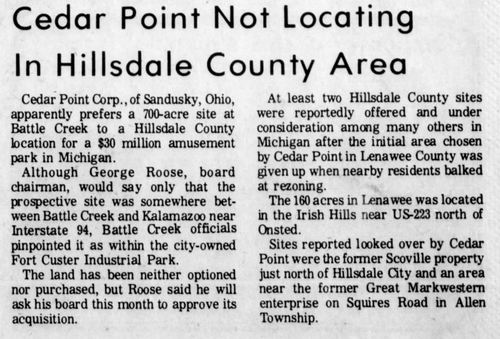 Cedar Point II, Irish Hills Amusement Park, Kingdom of Adventure, Little Michigan - Hillsdale County July 1975 (newer photo)